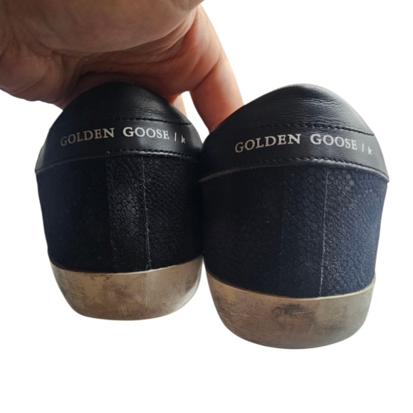 AUTHENTIC Golden Goose Black and Silver Women's Star Sneakers Size 10 EUC - Picture 3 of 16